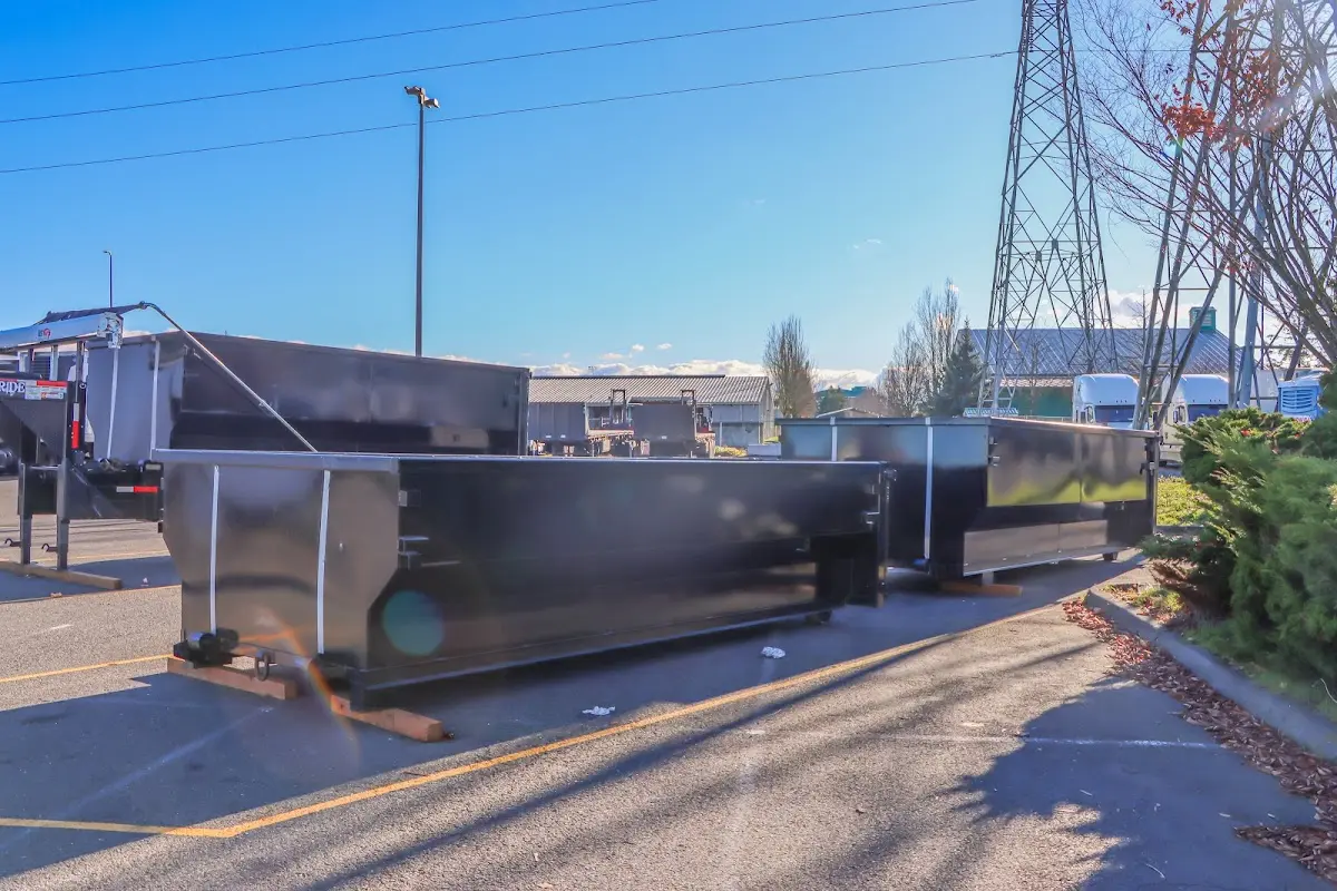 Roll-off dumpster ready for waste disposal at job site for Yard Waste Dumpster Rental in Brigantine